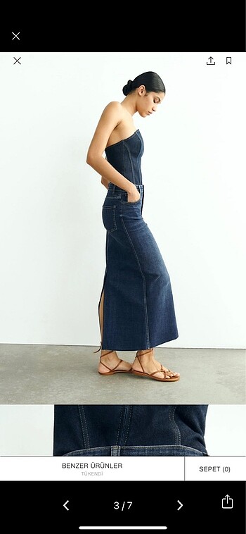 m Beden Zara jean etek