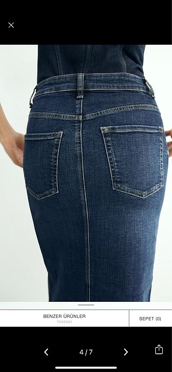m Beden lacivert Renk Zara jean etek