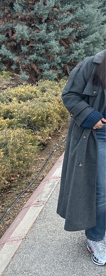 m Beden gri Renk Manuka kadın maxi kaban