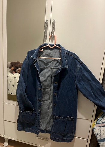 Lacivert Düğmeli Kadın Denim Ceket - Görsel 9