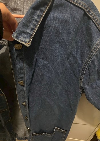 Lacivert Düğmeli Kadın Denim Ceket - Görsel 8