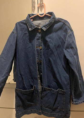 Lacivert Düğmeli Kadın Denim Ceket - Görsel 2