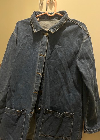 Lacivert Düğmeli Kadın Denim Ceket - Görsel 3