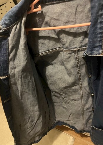 Lacivert Düğmeli Kadın Denim Ceket - Görsel 6