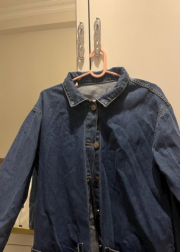 Lacivert Düğmeli Kadın Denim Ceket - Görsel 4