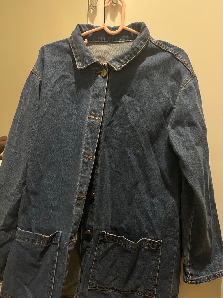 Lacivert Düğmeli Kadın Denim Ceket - Görsel 3