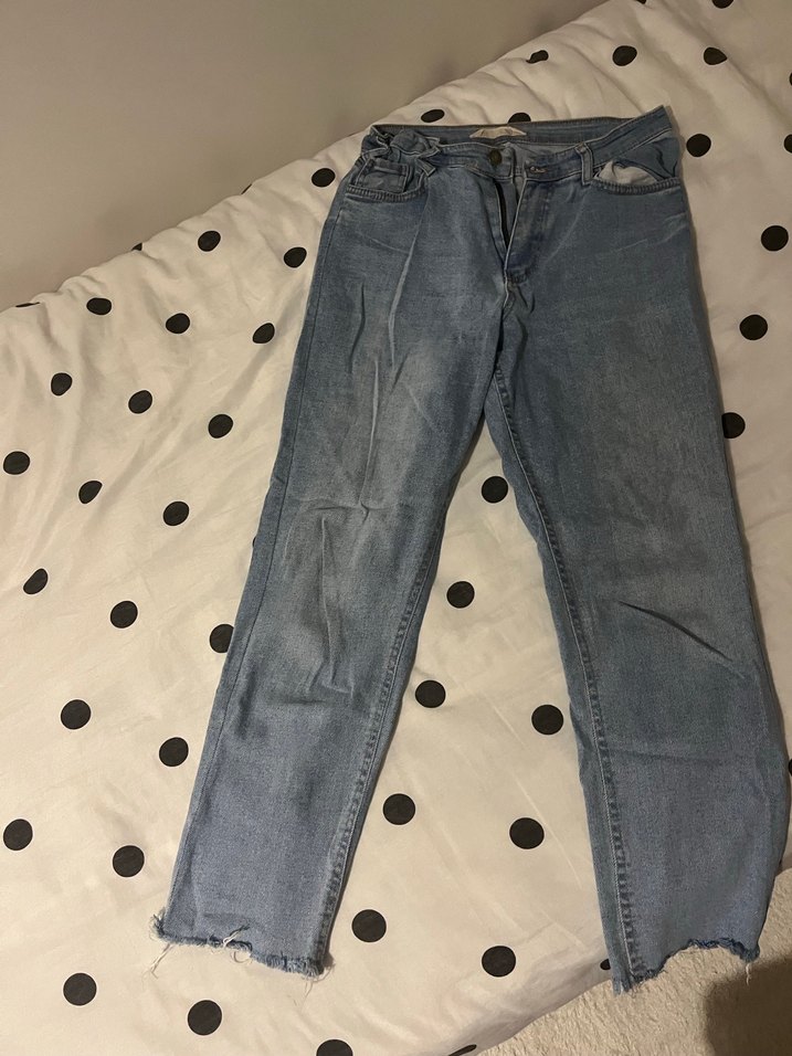 Gri Bol Kesim Kadın Denim Pantolon - Görsel 2