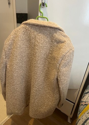 Düğmeli Bej Yün Midi Kadın Kaban - Görsel 6