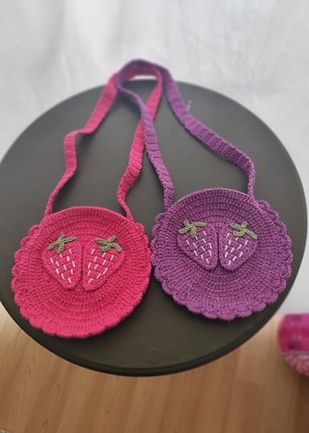 Hobby Life Nakışlı Örgü Çilek Desenli Bohem Kız Çantası