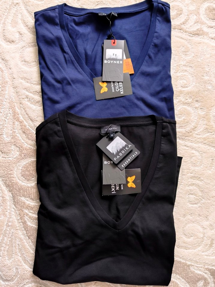 Boyner Lacivert V Yaka Tişört - Görsel 2