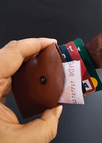 Orjinal el yapımı deri kartlık cüzdan - Görsel 5