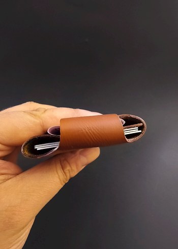 Orjinal el yapımı deri kartlık cüzdan - Görsel 3