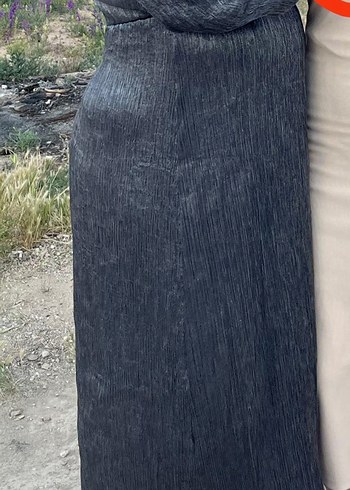 Zara Bohem Tarz Gri Uzun Triko Elbise
