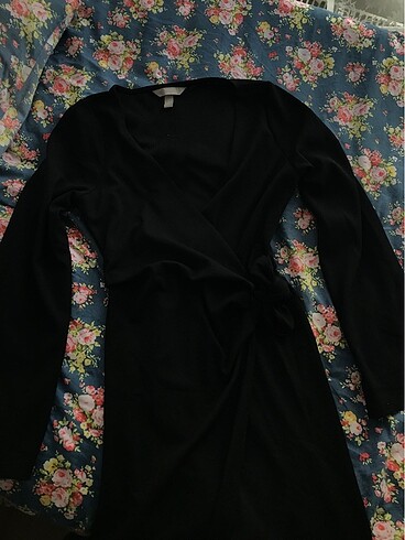 H&M h&m kruvaze yaka midi boy elbise