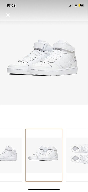 Nike Court Borough Mid 2 Unısex beyaz spor ayakkabı CD7782-100