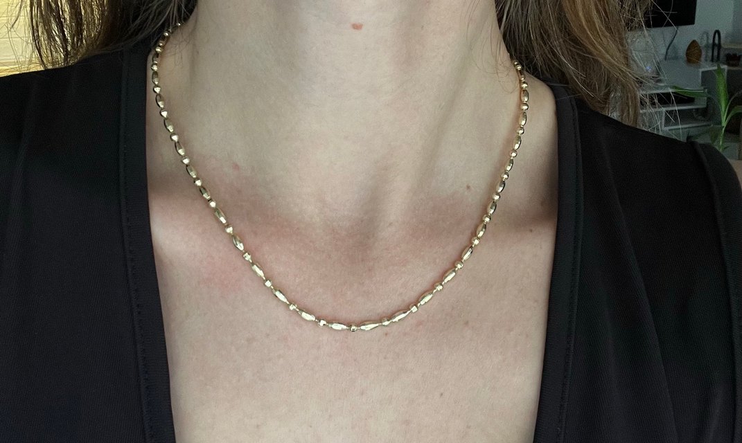 Zincir Detaylı Altın kaplama kolye - Görsel 2