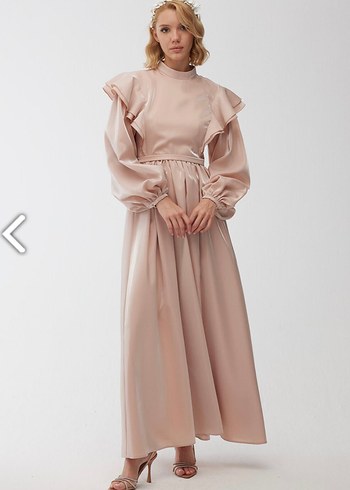 IŞILTILI GRACE ABİYE ELBİSE PEMBE
