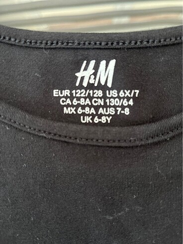 8 Yaş Beden siyah Renk H&M 6-8 yaş elbise