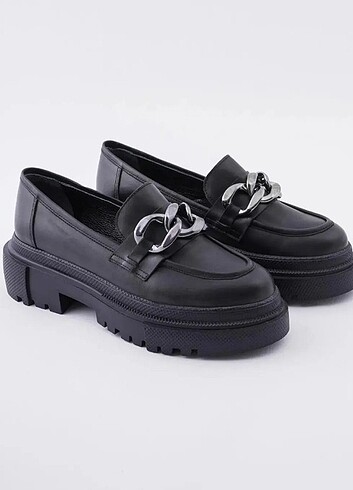 37 Beden Siyah yokali loafer