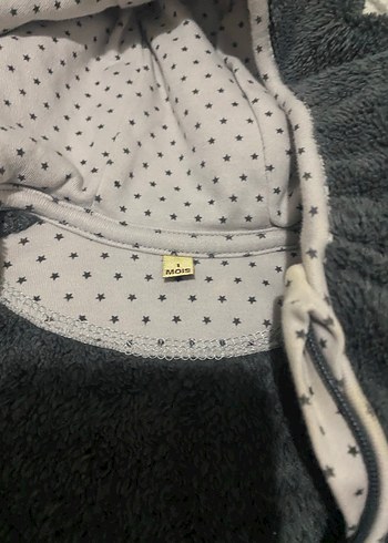 Gri Peluş Erkek Bebek Tulum - Görsel 2