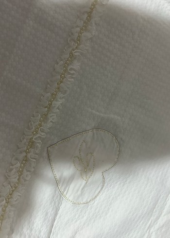 Nakışlı Beyaz Bebek Uyku Aksesuarı - Görsel 2