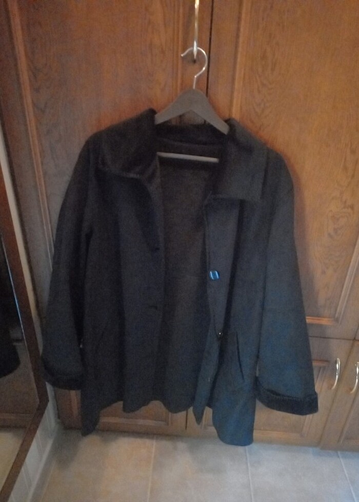 Süet deri ici kürklü kaban - Görsel 4