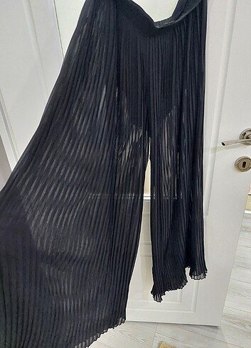 l Beden siyah Renk Sifon pantolon 