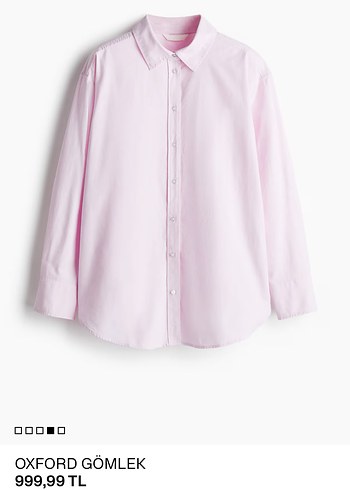H&M H&M Açık Pembe Oxford Kadın Gömlek