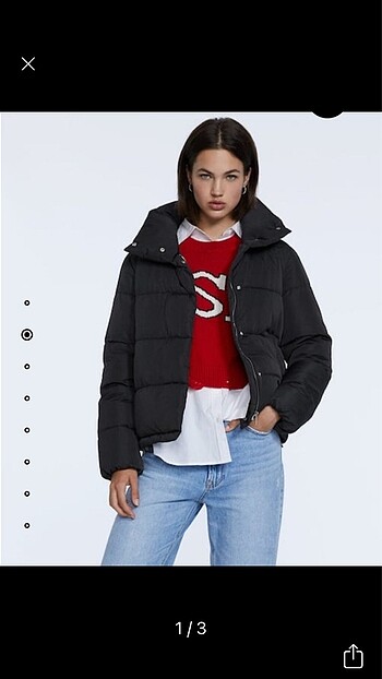 Stradivarius siyah şişme mont