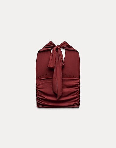 Zara Zara halter yaka bordo üst