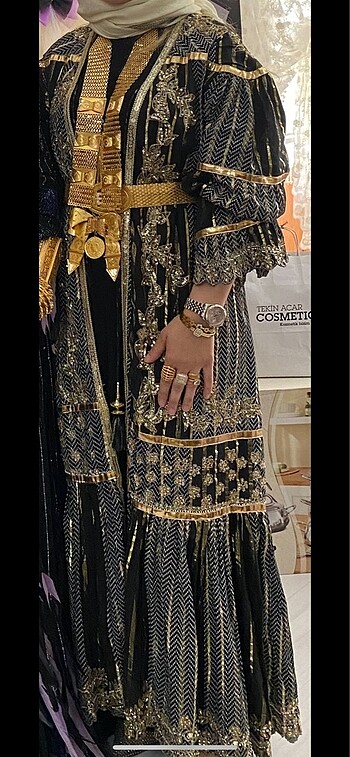 taşlı işlemeli ithal abaya