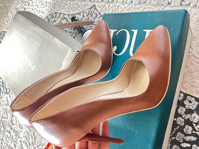 Nine West stiletto kahverengi topuklu ayakkabı