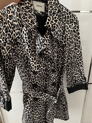 Koton Leopar desenli Trenchcoat