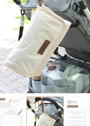 Pastel Beyaz Kareli Bebek Çantası - Görsel 2