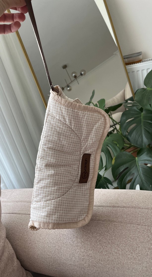 Pastel Beyaz Kareli Bebek Çantası - Görsel 5