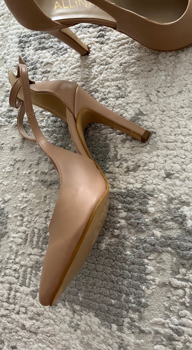 Bej Deri Tokalı Stiletto Kadın Topuklu Ayakkabı - Görsel 3