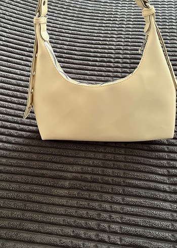 Bej Deri Fermuarlı Kadın Çanta - Görsel 2