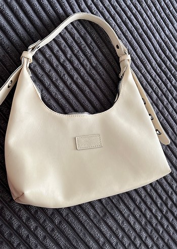 Bej Deri Fermuarlı Kadın Çanta - Görsel 6