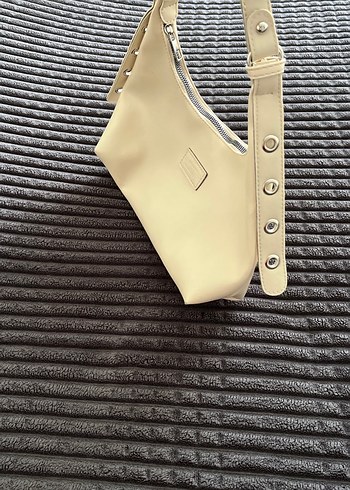 Bej Deri Fermuarlı Kadın Çanta - Görsel 3