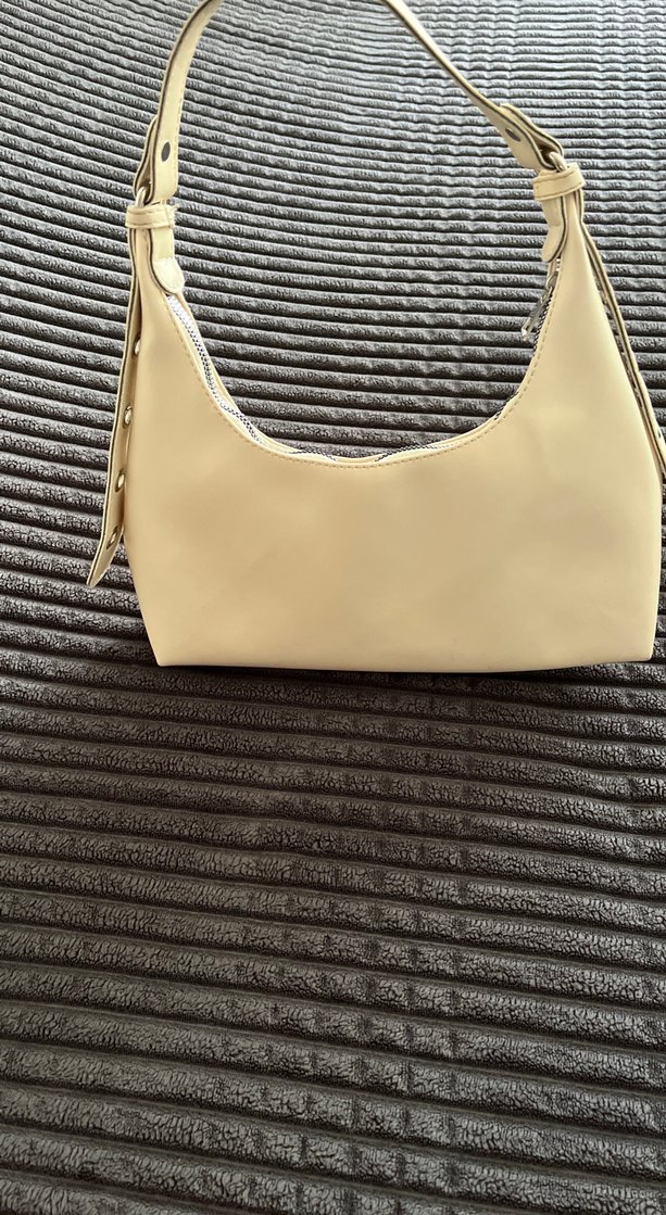 Bej Deri Fermuarlı Kadın Çanta - Görsel 2