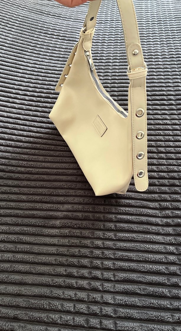 Bej Deri Fermuarlı Kadın Çanta - Görsel 3