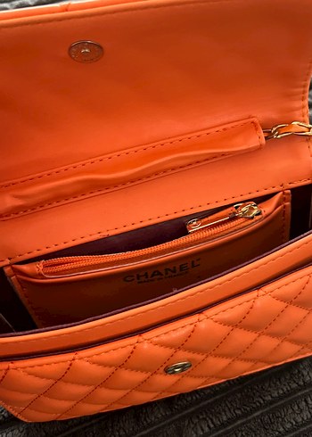 Şık Turuncu Deri Kadın Çanta - Görsel 2