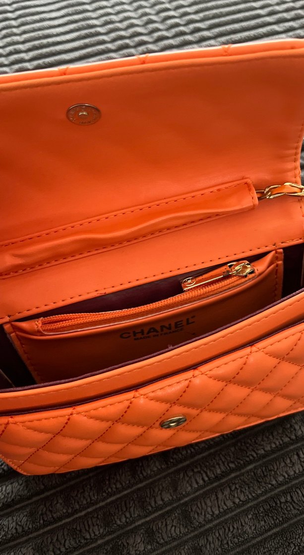 Şık Turuncu Deri Kadın Çanta - Görsel 2