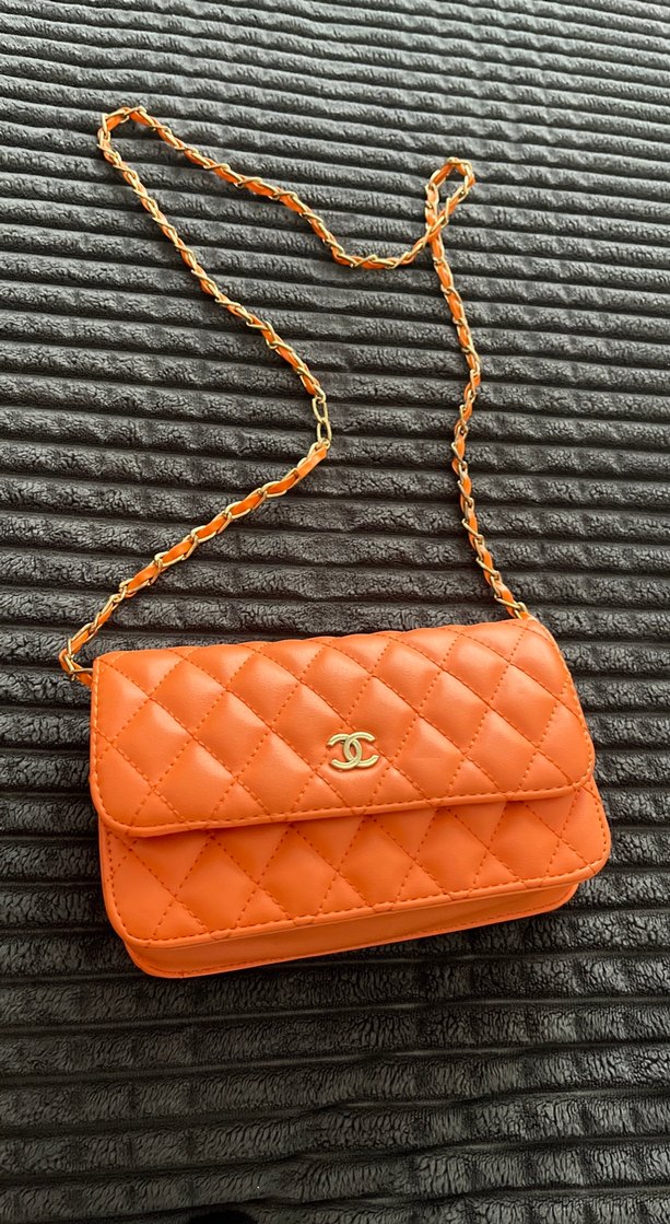 Şık Turuncu Deri Kadın Çanta - Görsel 4