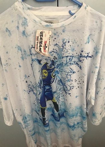 Erkek Mavi Baskılı Tişört - Görsel 4