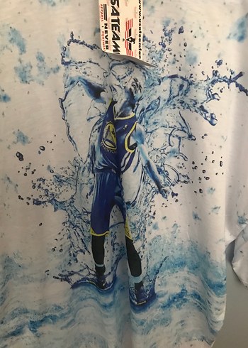 Erkek Mavi Baskılı Tişört - Görsel 3