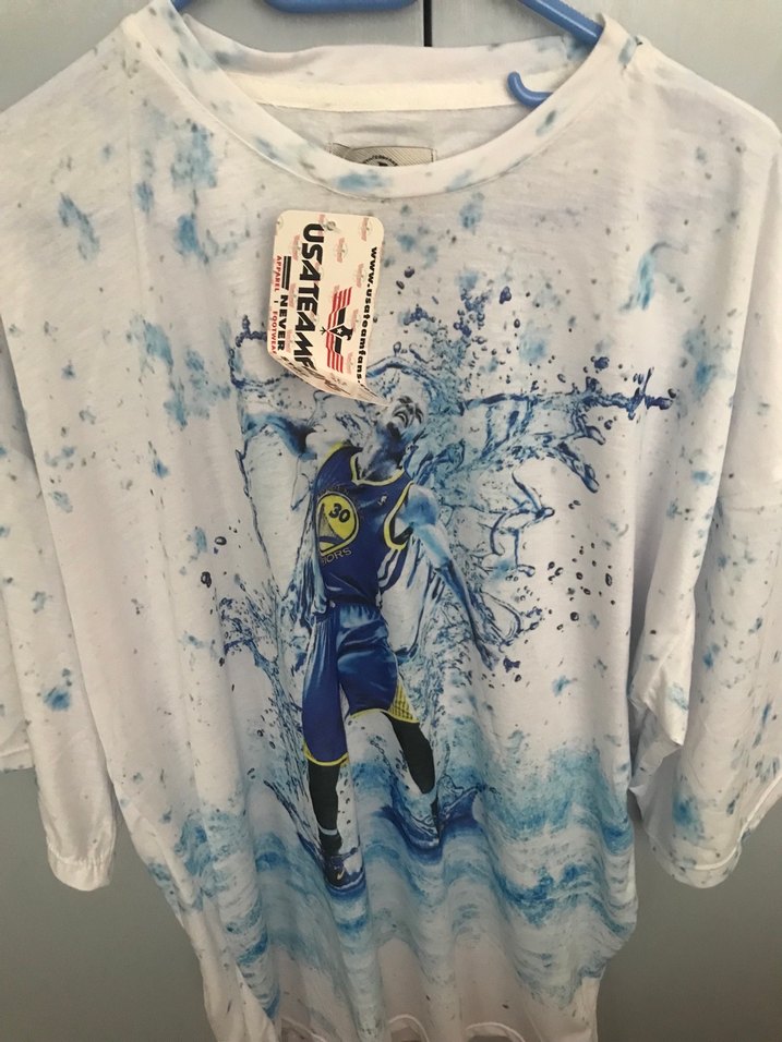 Erkek Mavi Baskılı Tişört - Görsel 4