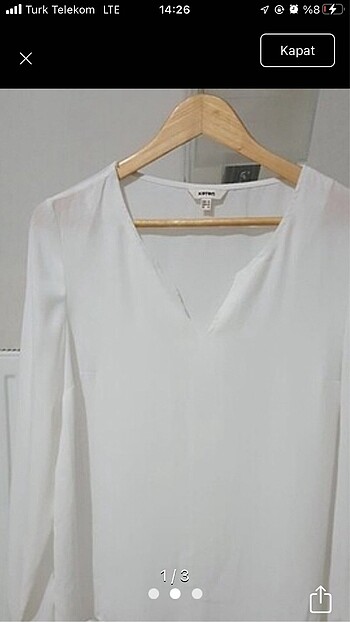 Şifon Beyaz bluz - Görsel 3