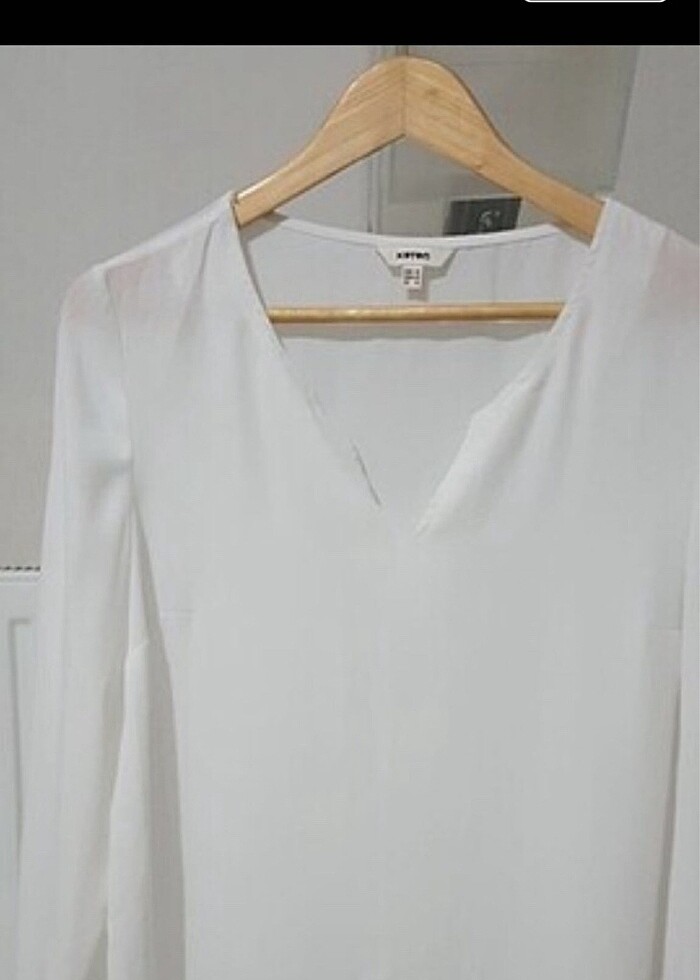 Şifon Beyaz bluz - Görsel 3