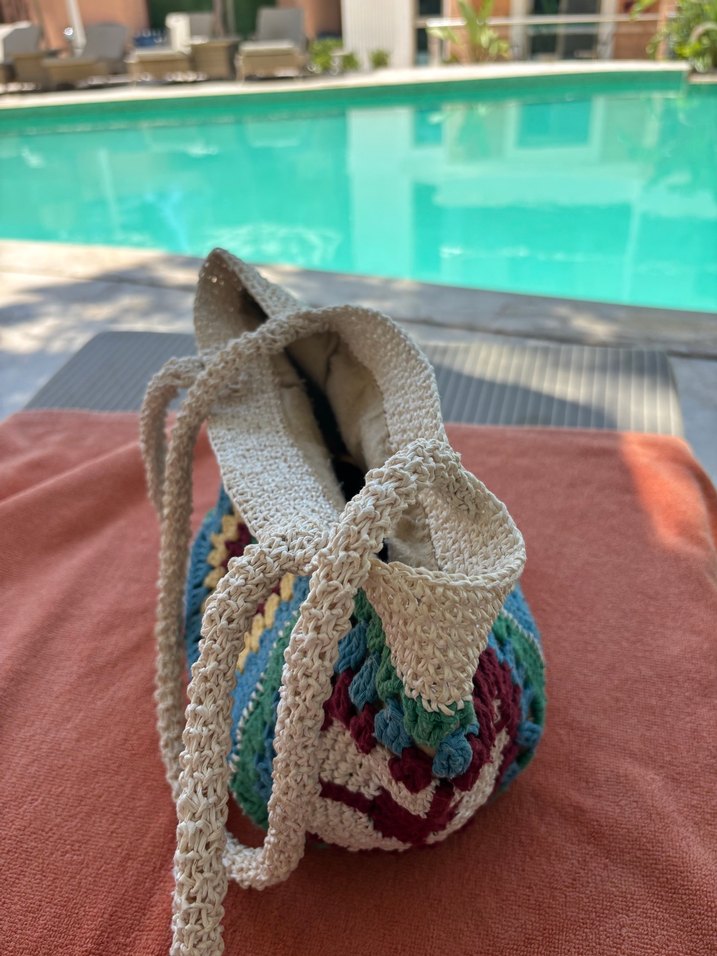 Renkli Örgü Bohem Kadın Çanta - Görsel 2